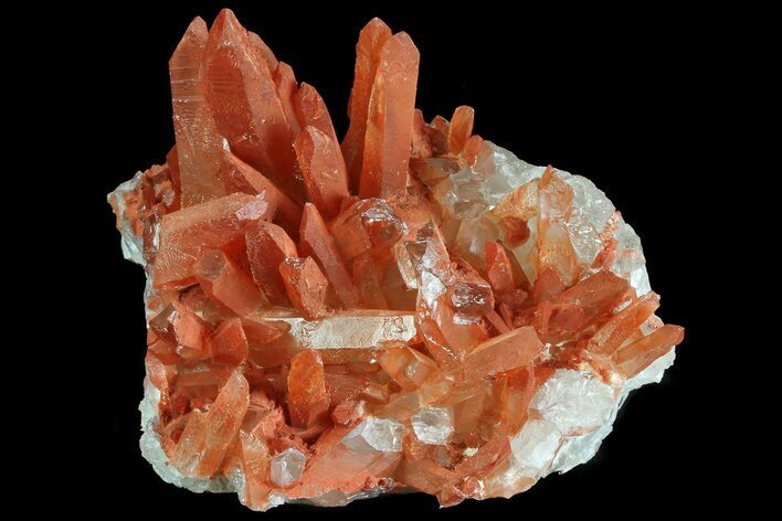Natural, Red Quartz Crystal Cluster - Morocco #80650